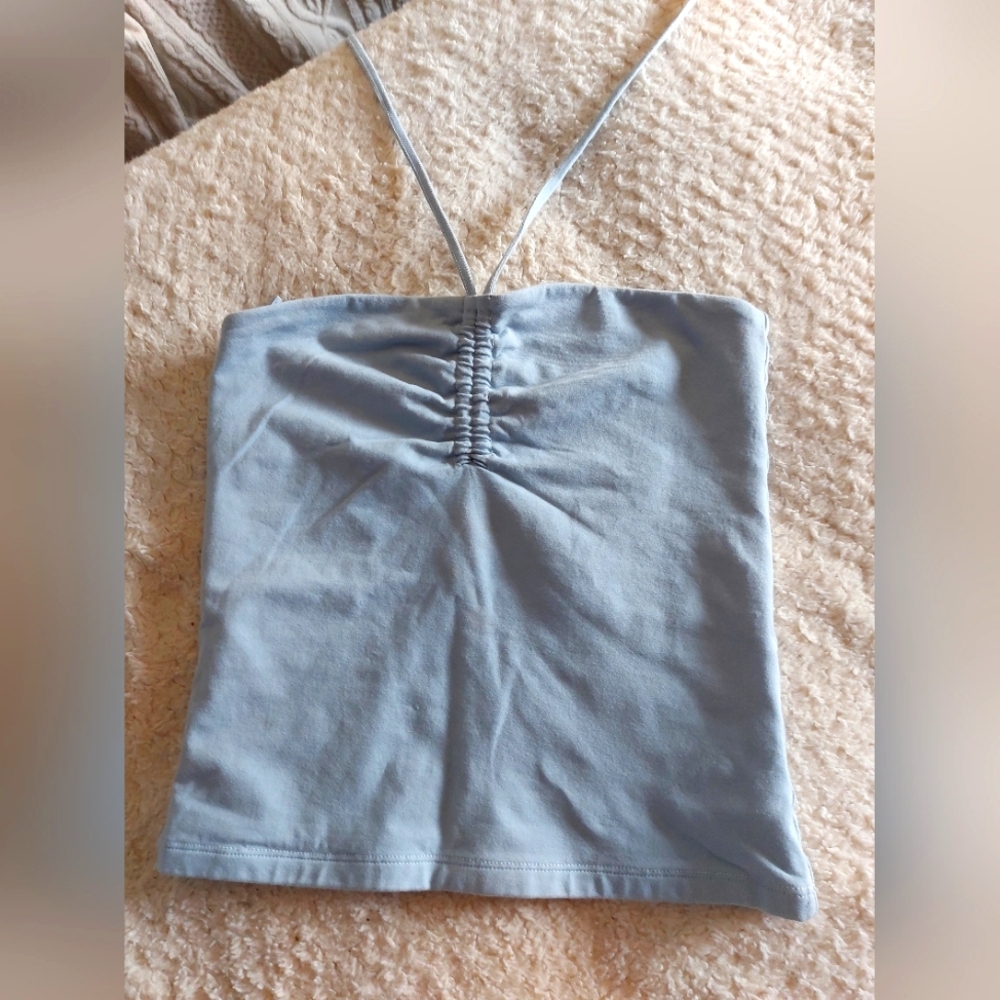 🩵 Aritza Light Blue Ruched Women's Halter Top